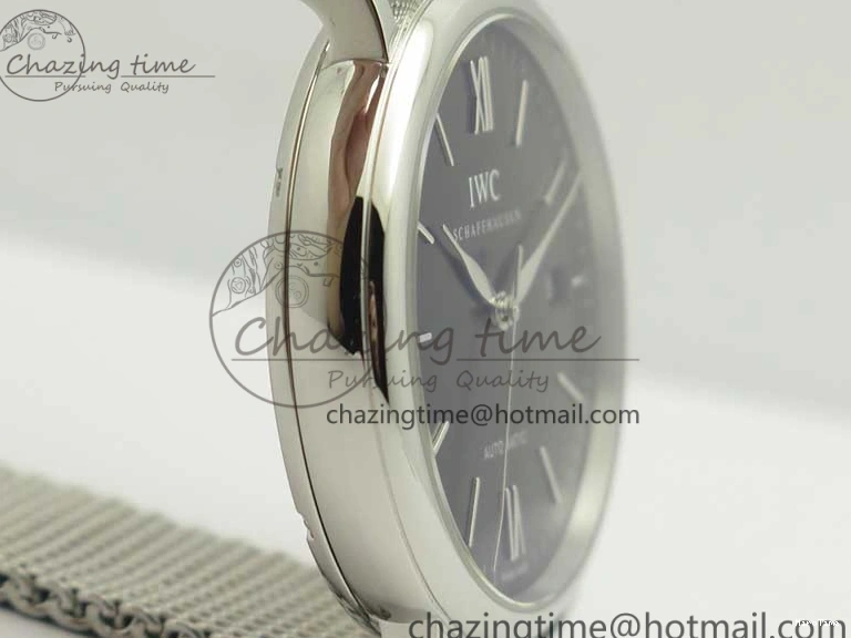 MIROTIME 0104 FastDry Portofino IW356501 SS V3 MK 1:1 Best Edition Black Dial On SS Mesh Bracelet MIYOTA 7195